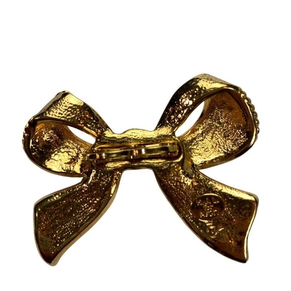 Vintage 80s Kenneth Jay Lane KJL Avon Black Bow Necklace Enhancer Pendant - Picture 5 of 7